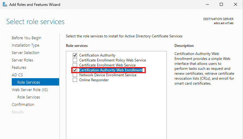 Installeren en configureren van Active Directory Certificate Services voor VCF 9